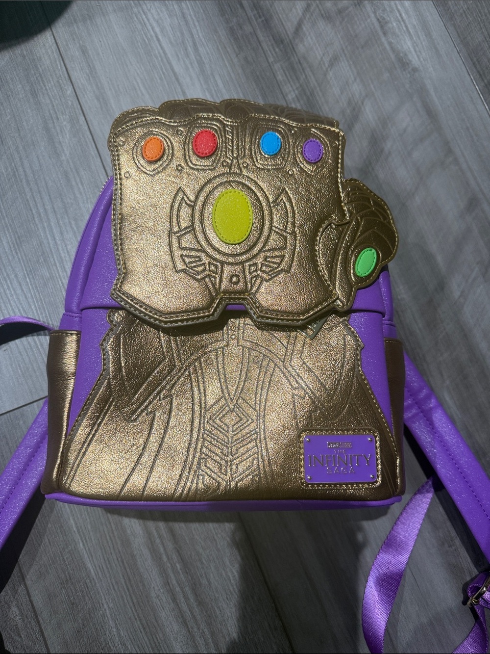 Loungefly Infinity Saga Gold & Purple Infinity Gauntlet Mini Backpack